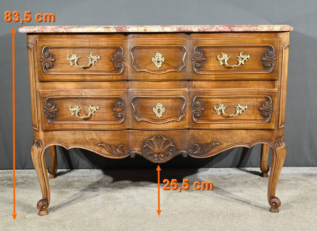Walnut Sauté Crossbow Commode, Louis XV style – Early 20th century