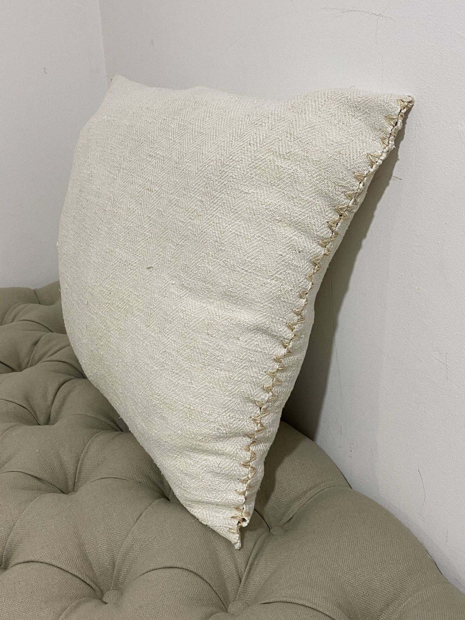 Kilim style cushion with hand embroidery
