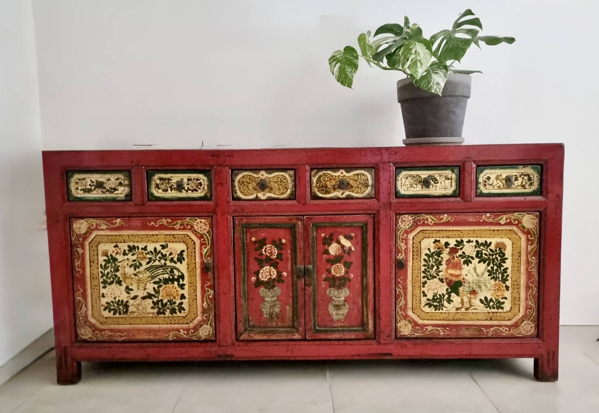 19th Century Chinese Buffet with 4 Doors and 6 Drawers