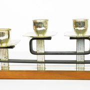1930s art deco teak candlestick, Austria
