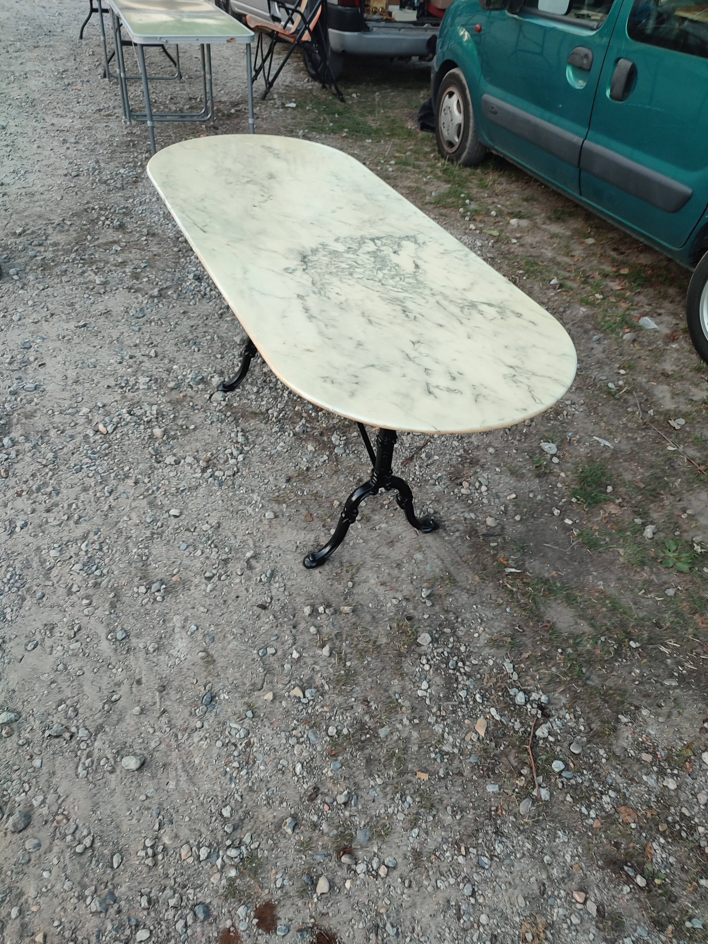 Table bistrot Godin marbre crème