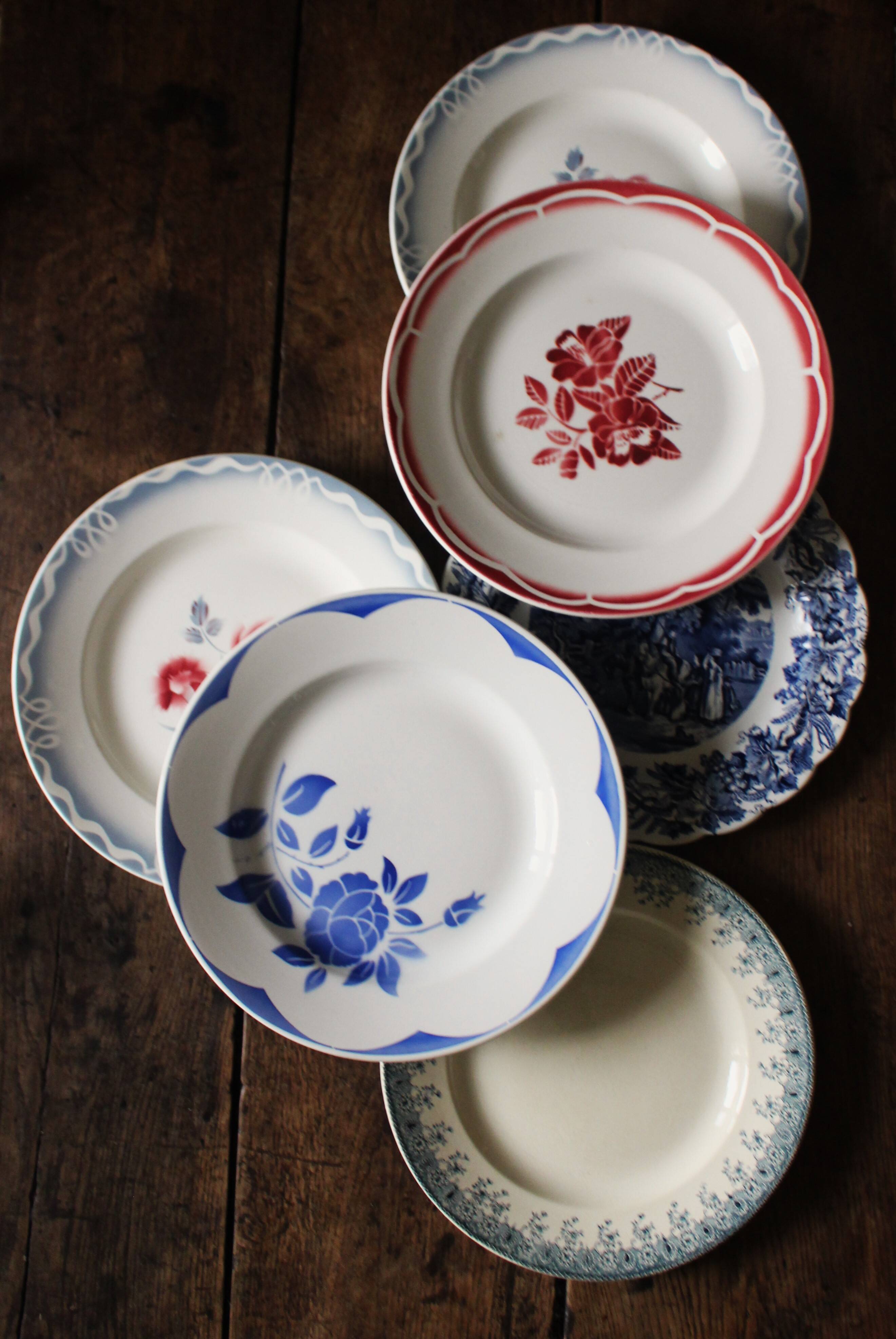 6 grandes assiettes dépareillé Digoin Sarreguemines Anglaise Terre de Fer 3