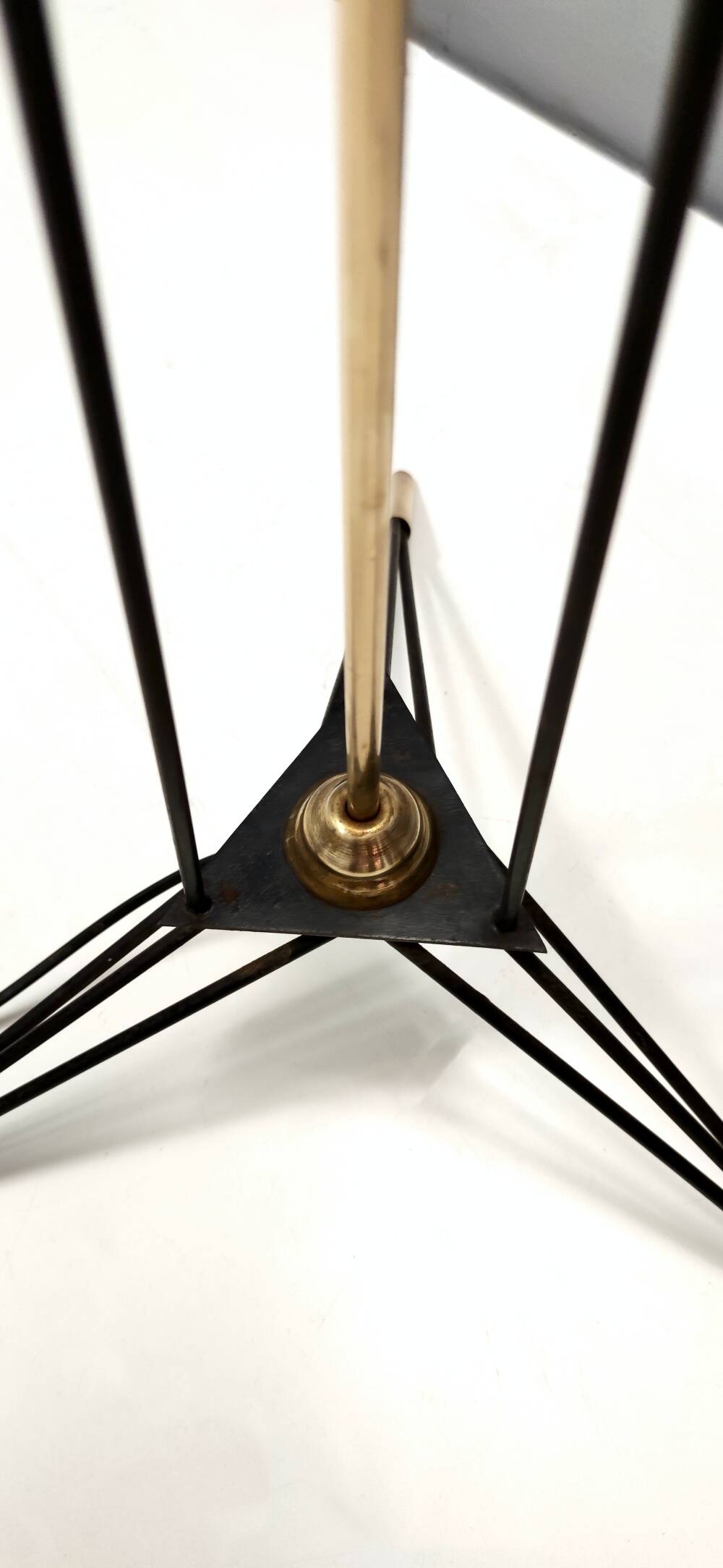 White Opaline Glass and Black Iron Floor Lamp by Stilnovo, Italy