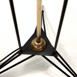 White Opaline Glass and Black Iron Floor Lamp by Stilnovo, Italy