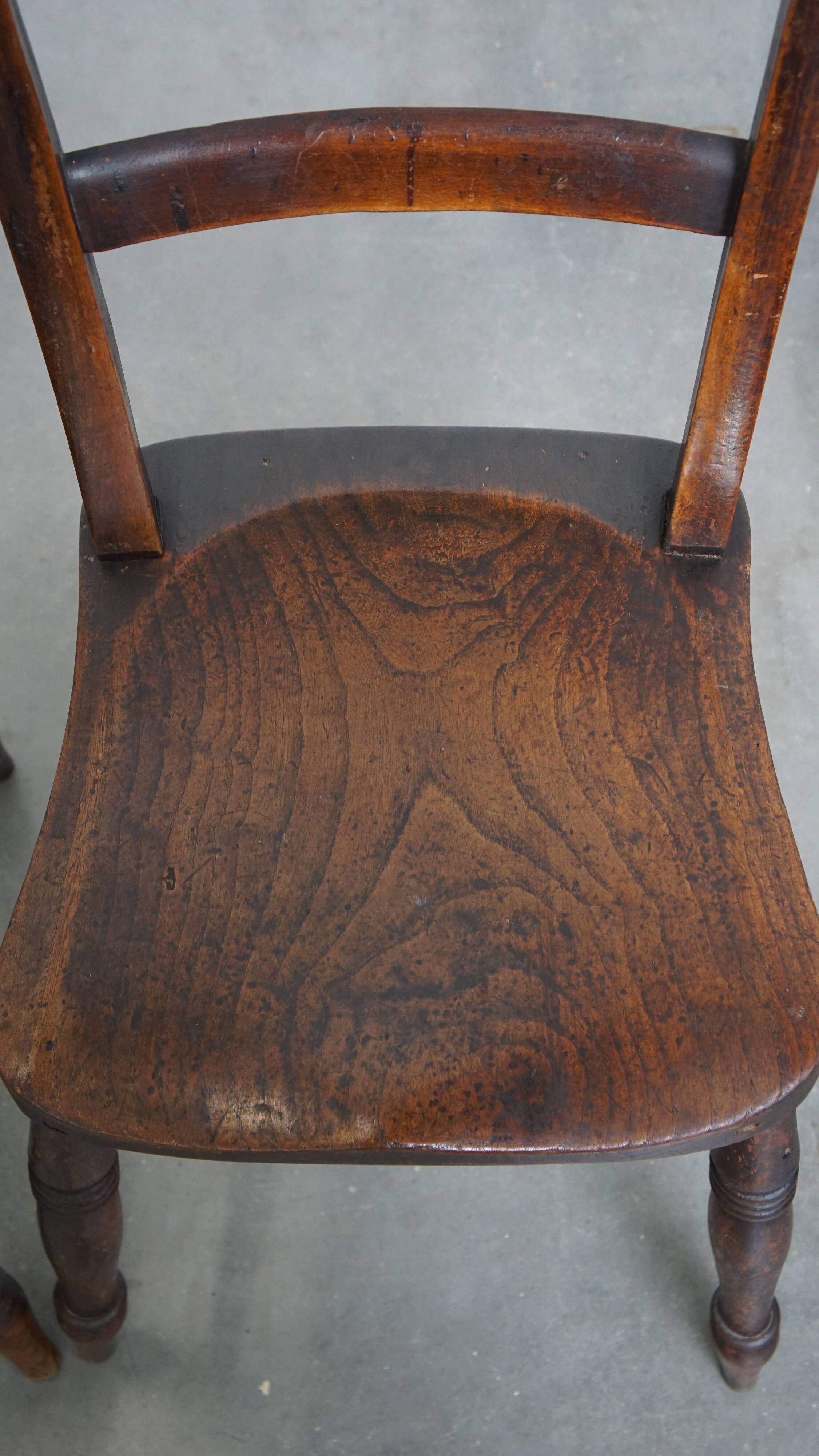 Set of 10 Antique English Oxford Dining / Kitchen Chairs