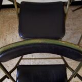 Lot of 4 metal and skai folding chairs