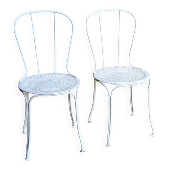 Paire de chaises de jardin en fer