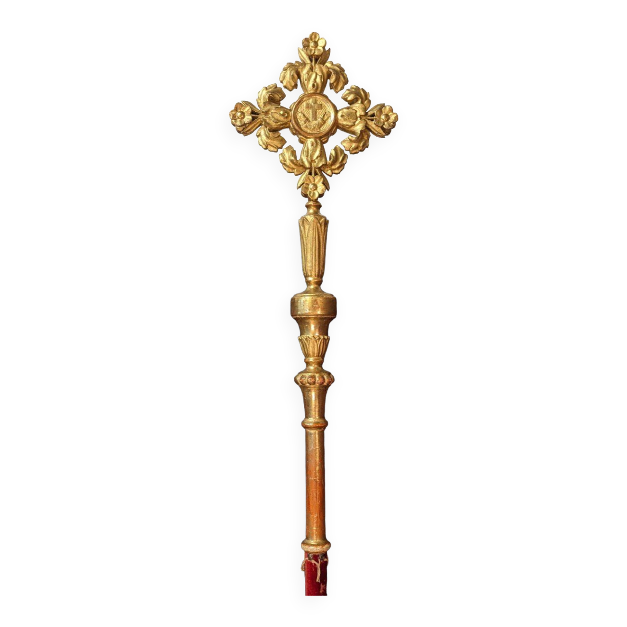 Bâton de procession en bois doré fin XVIII