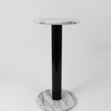 Postmodern pedestal table / plant stand in white Carrara marble, Italy, 1980s