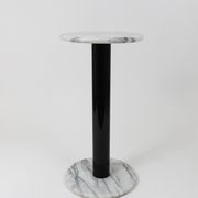 Postmodern pedestal table / plant stand in white Carrara marble, Italy, 1980s