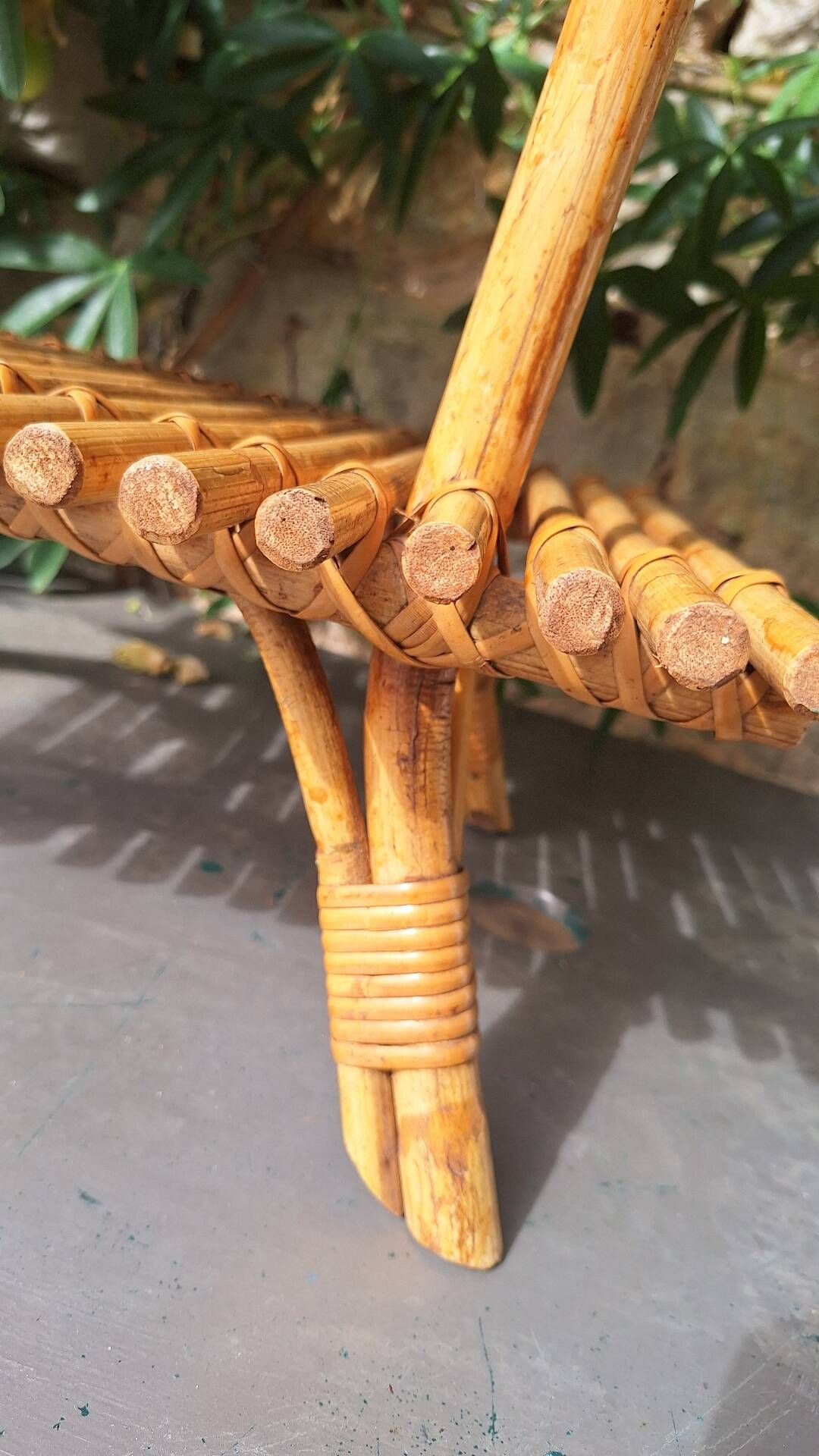 Rattan side table