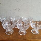 Set de 6 coupes à glaces en verre taillé