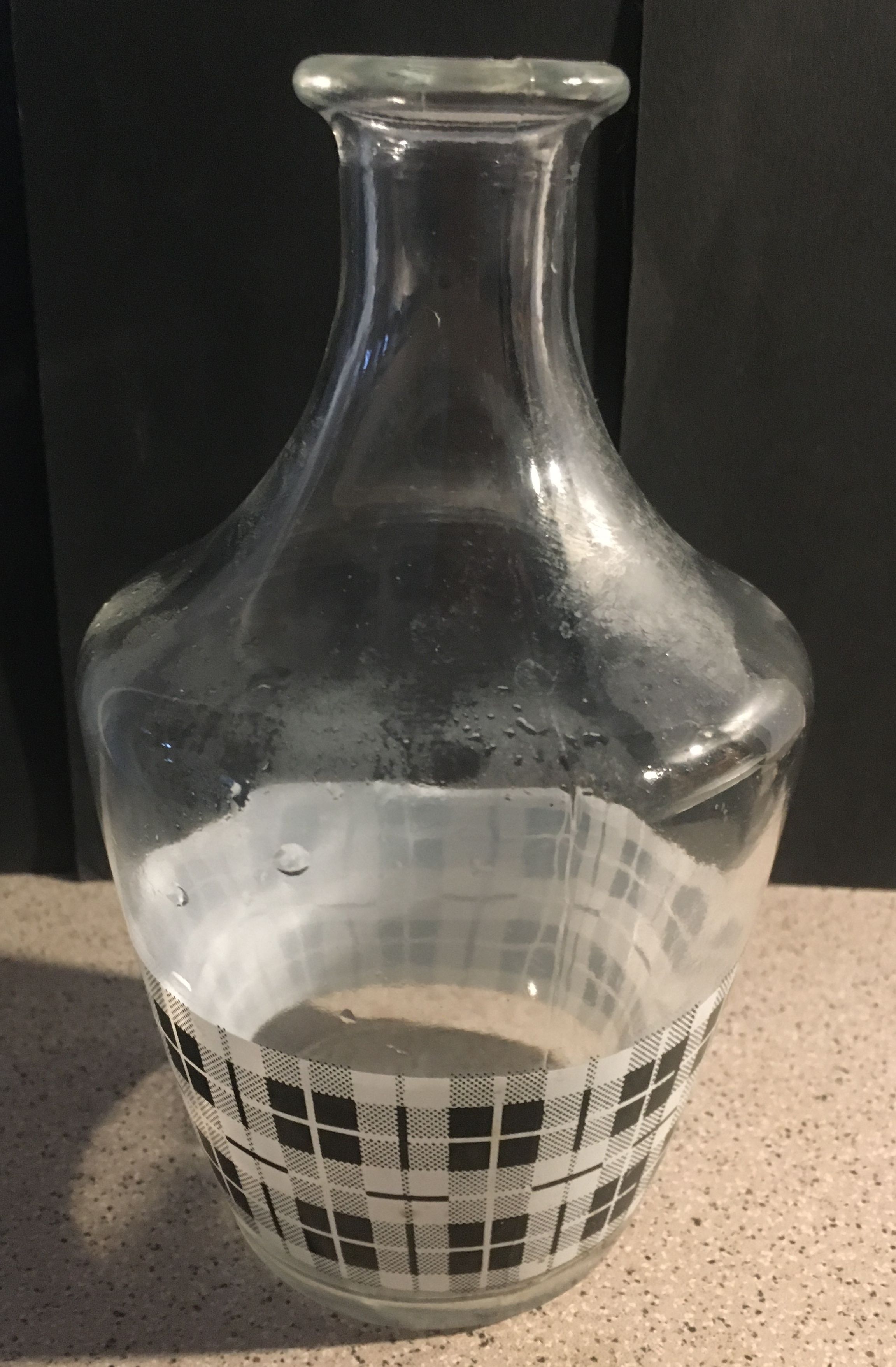 Black vichy pattern bistro water decanter
