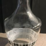 Black vichy pattern bistro water decanter