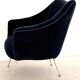 Italian Armchair with Brass Legs reupholstered in Magnificent Velvet