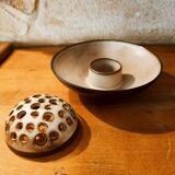 Handmade stoneware flower frog