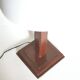 Leather lamp, saddle-stitched, 1960s vintage France.