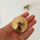 Pair of antique Empire furniture knobs in gilded solid bronze.