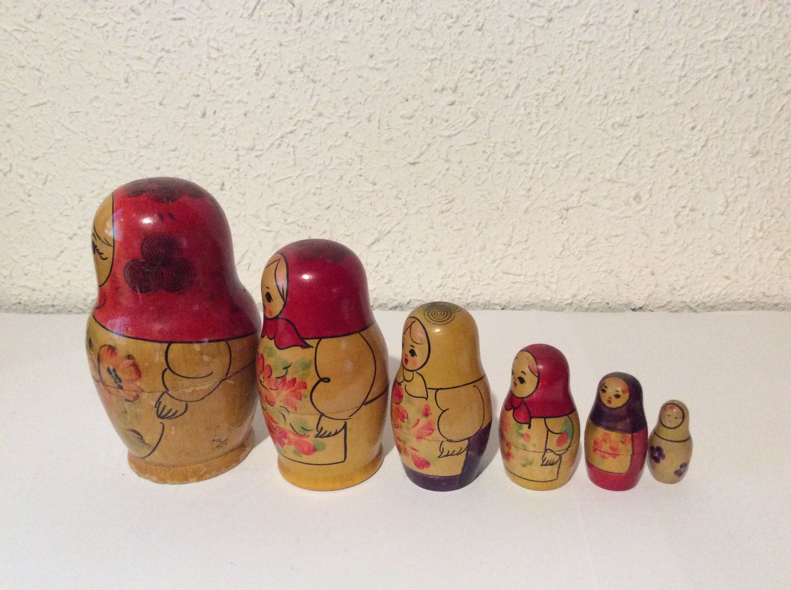 Vintage ancient Russian Matriochka dolls