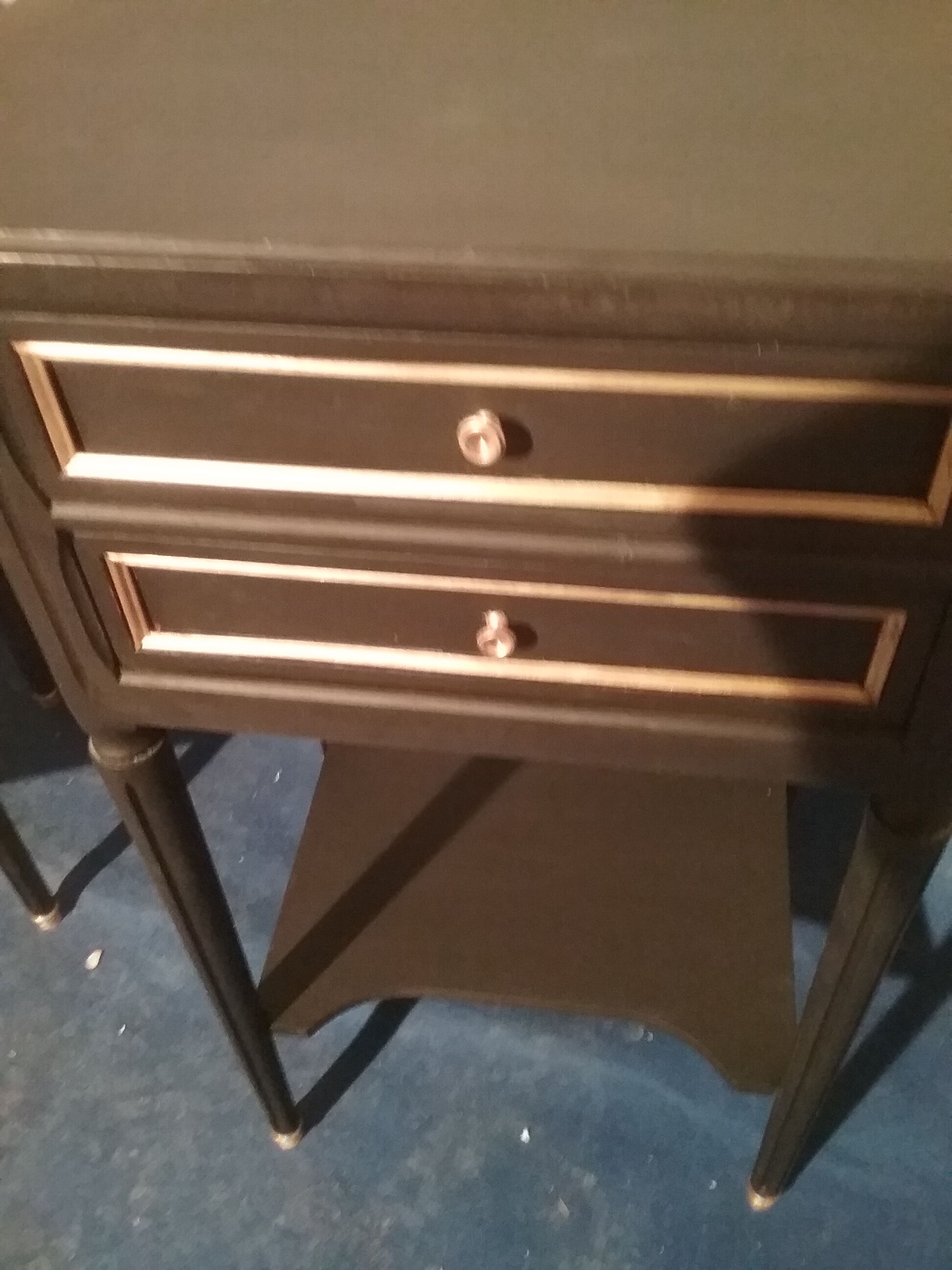 Pair of black bedsides