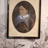 Old glass drawing frame