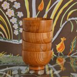 Mid-Century Modern Teak Wood Bowls, Sweden, Set of 4