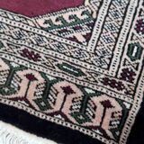 Vintage carpet uzbek bukhara handmade 55cm x 65cm 1970s