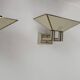 Pair of vintage wall lights, cream white and brass, Italy 1970s