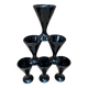 Set of 6 Art Nouveau Ice Cream Cups Black Opaline Glass France Vintage