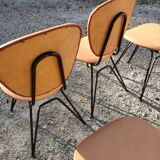 4 vintage faux leather chairs