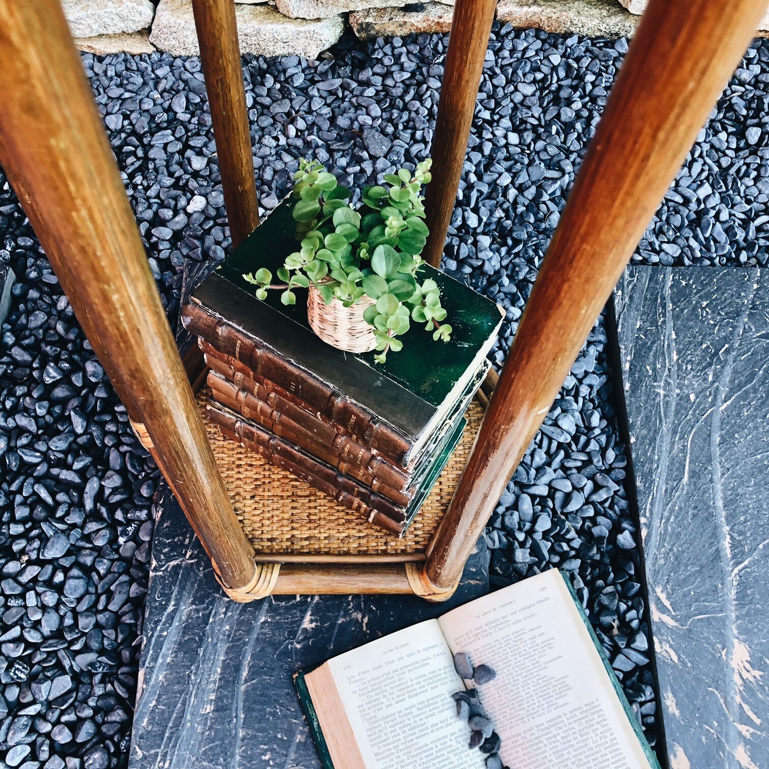 Wicker and vintage bamboo harness