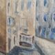 French vintage oil painting, signed Hollan, 1964