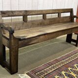 Rustic chestnut bench from the late 19th century.