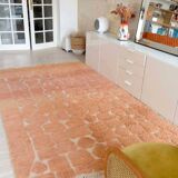 Large Berber rug Beni Ouarain ochre mottled wool