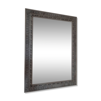 Shabby chic grayed white patinated mirror