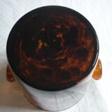 Brown speckled glass ice bucket