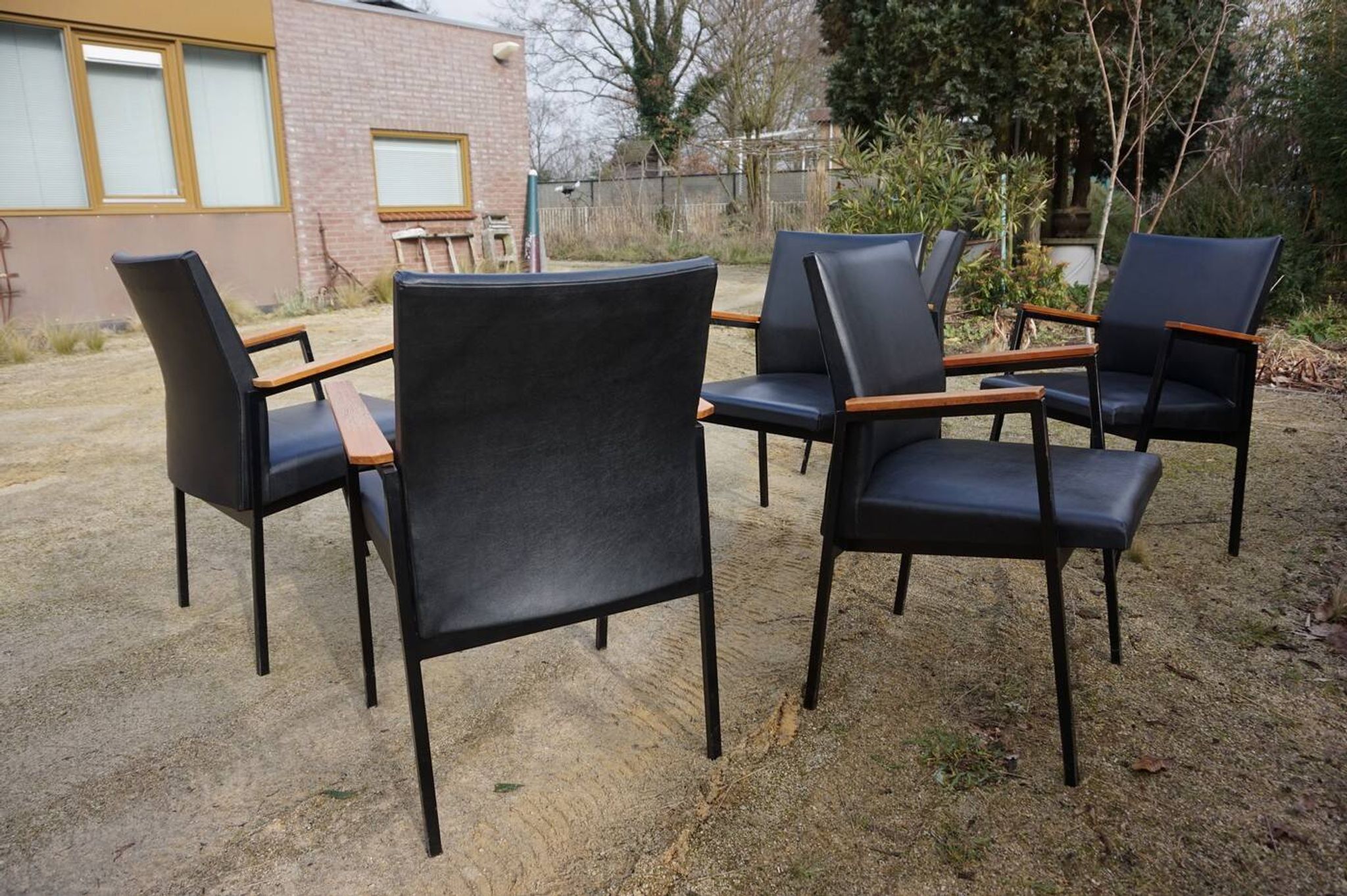 Fauteuils/chaises de conférence au design minimaliste industriel néerlandais du milieu du siècle