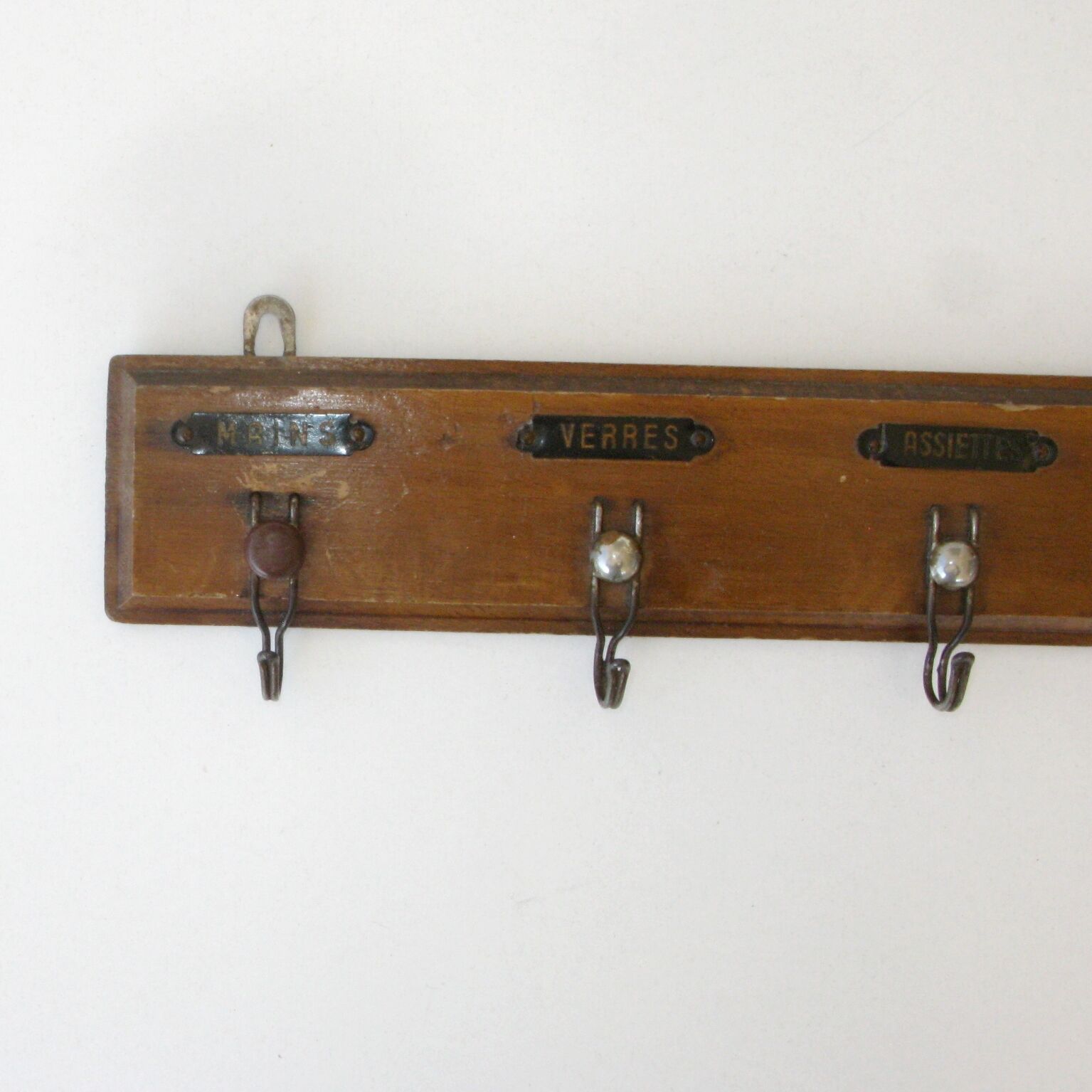 Old hanging wooden tea towels