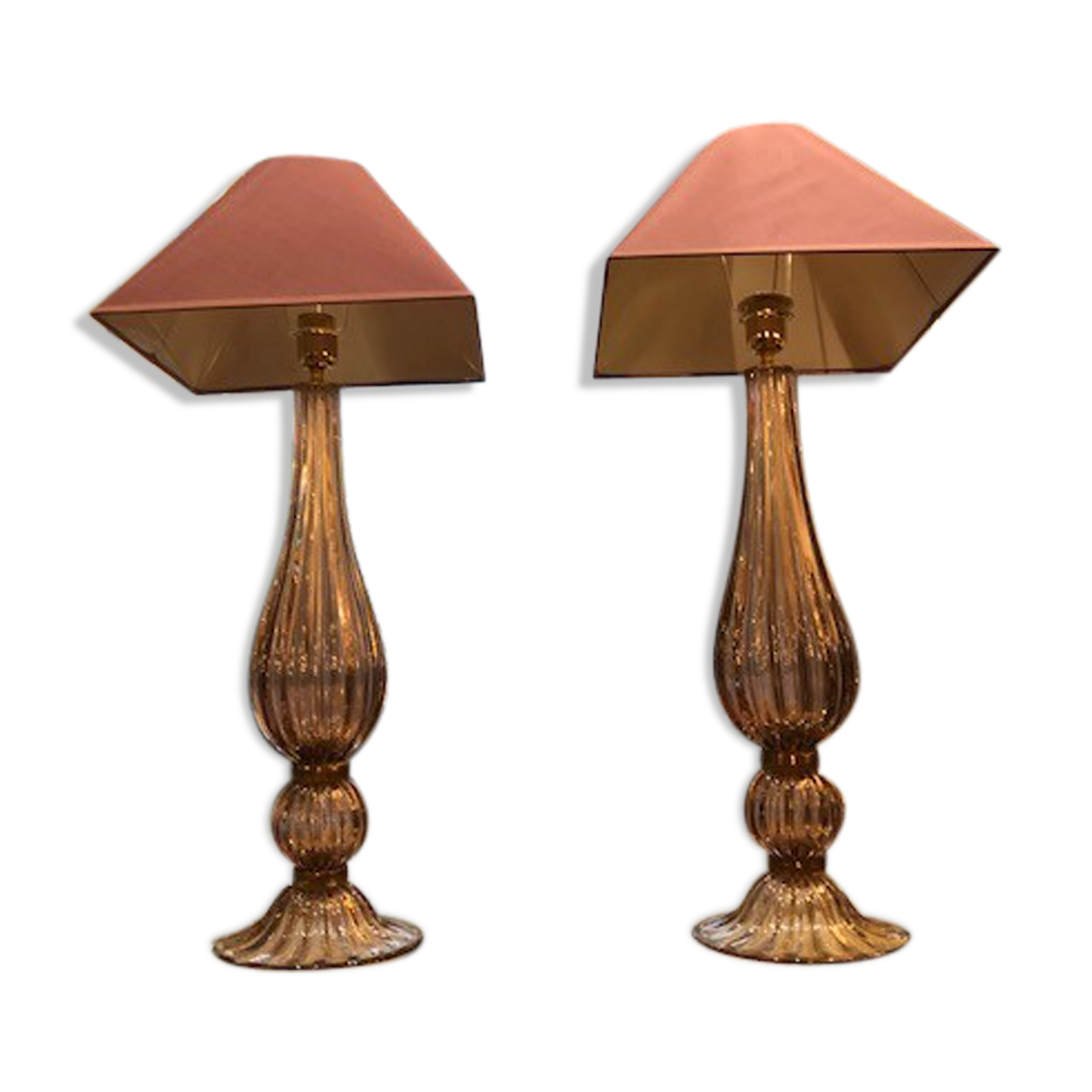 Paire de lampes en verre de Murano