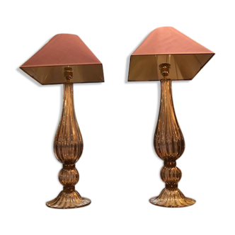 Pair of Murano glass lamps