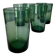 Set de 6 verres gobelets soufflés verts romarin 1960