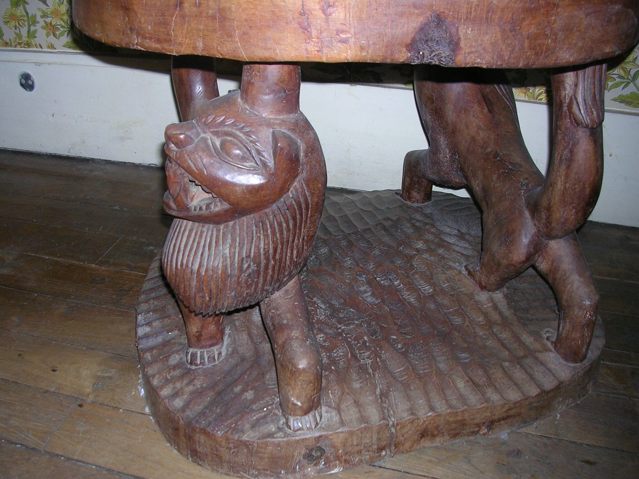 Carved table made of African ironwood.