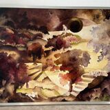 Surreal landscape, oil on canvas