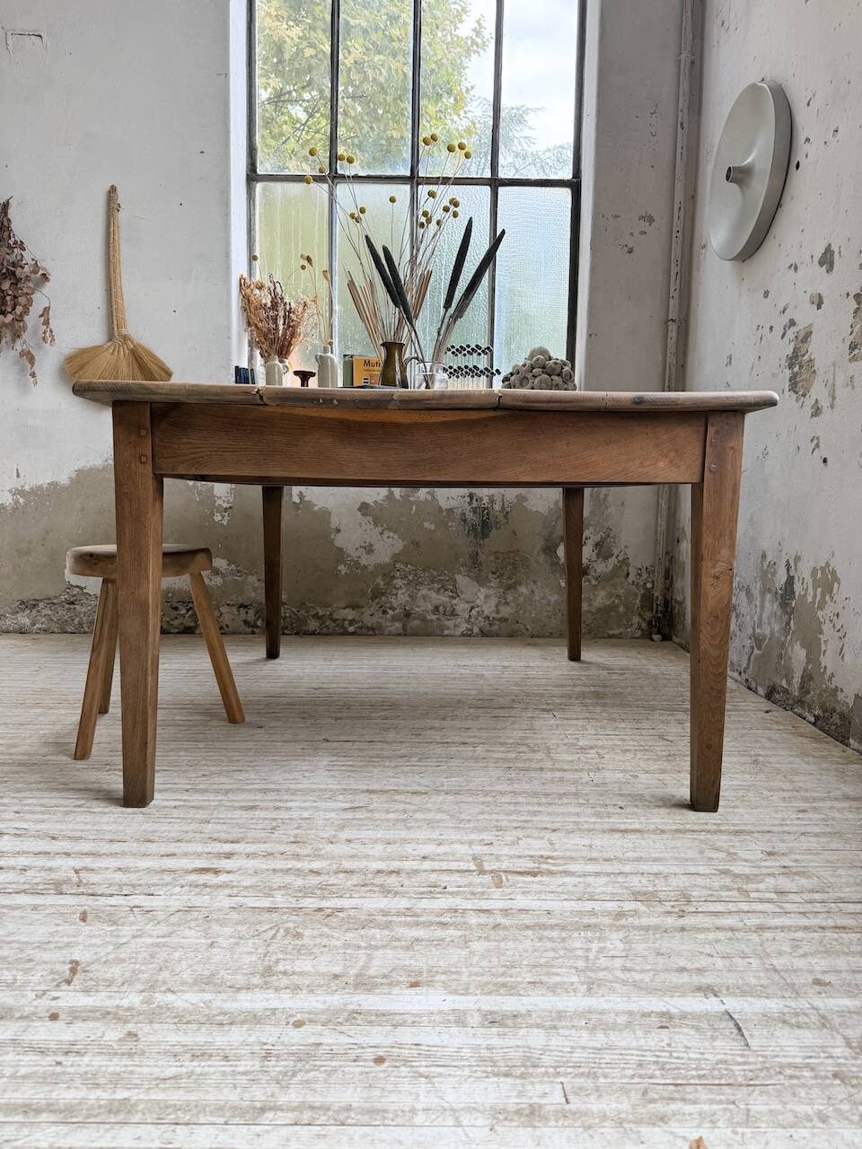 Large “square” oak farmhouse table 1950