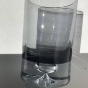 5 70's large bubble black smoked whiskey glasses