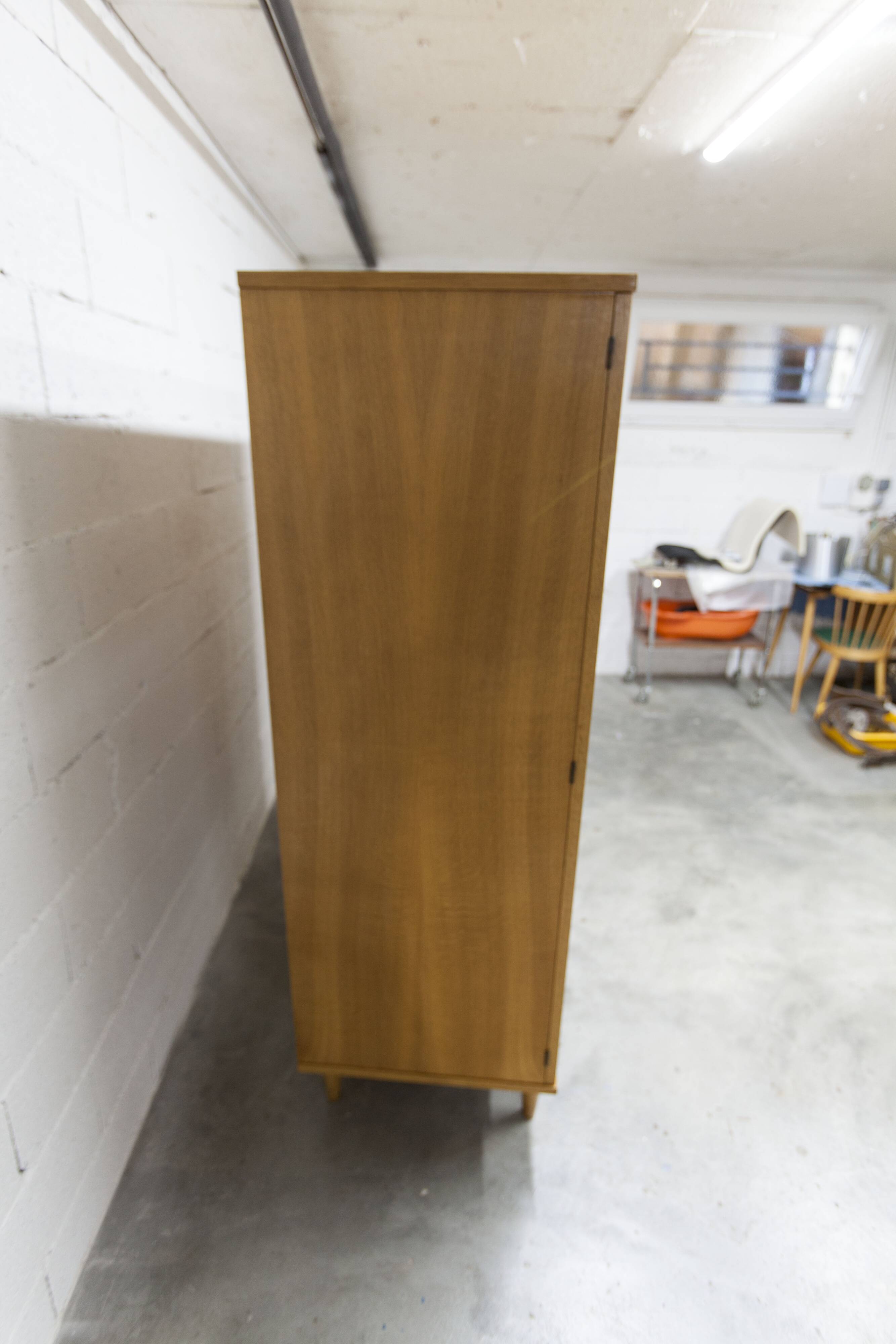 Scandinavian 3-door wardrobe in blond teak