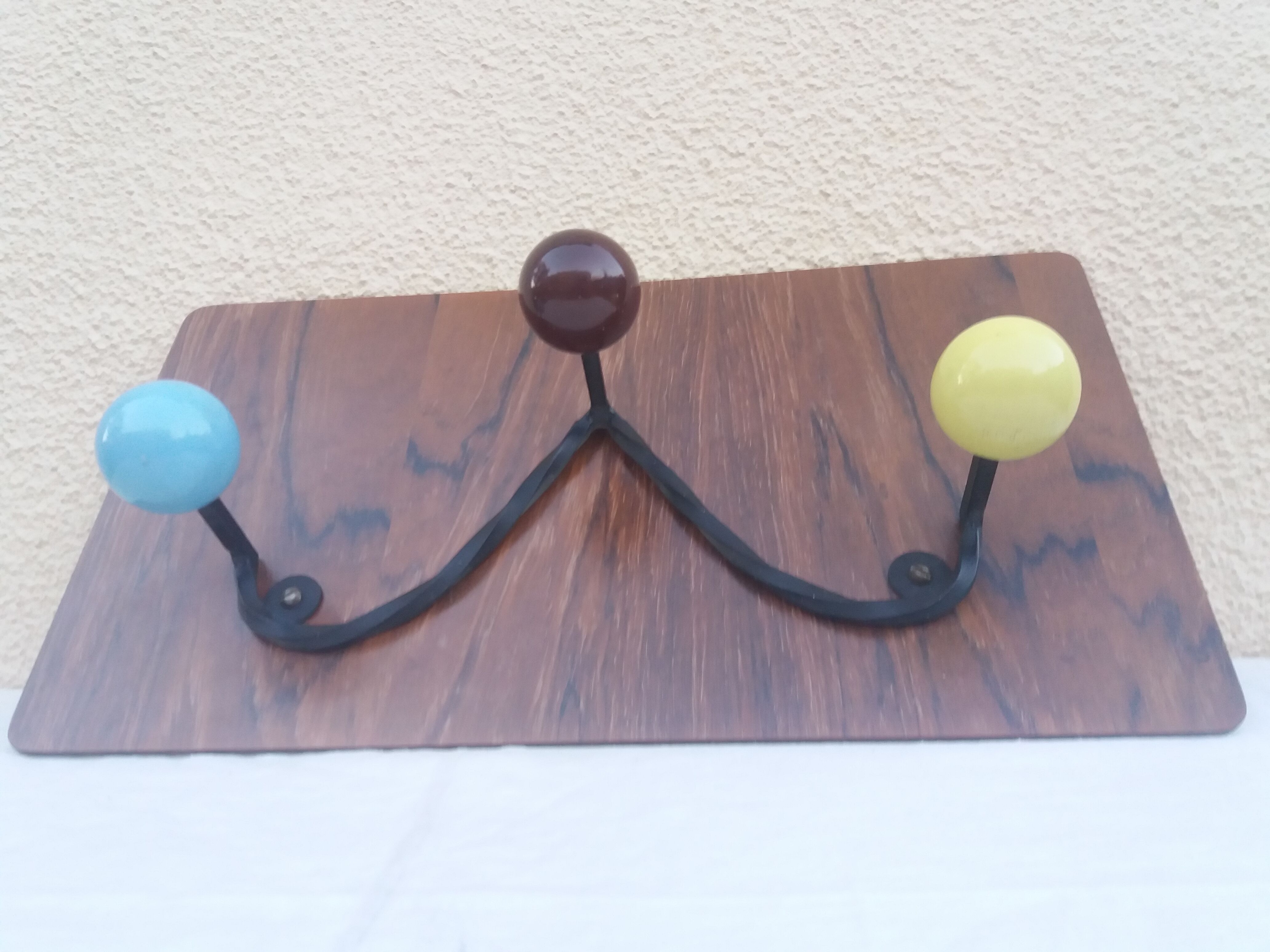 Porte manteau vintage à 3 boules