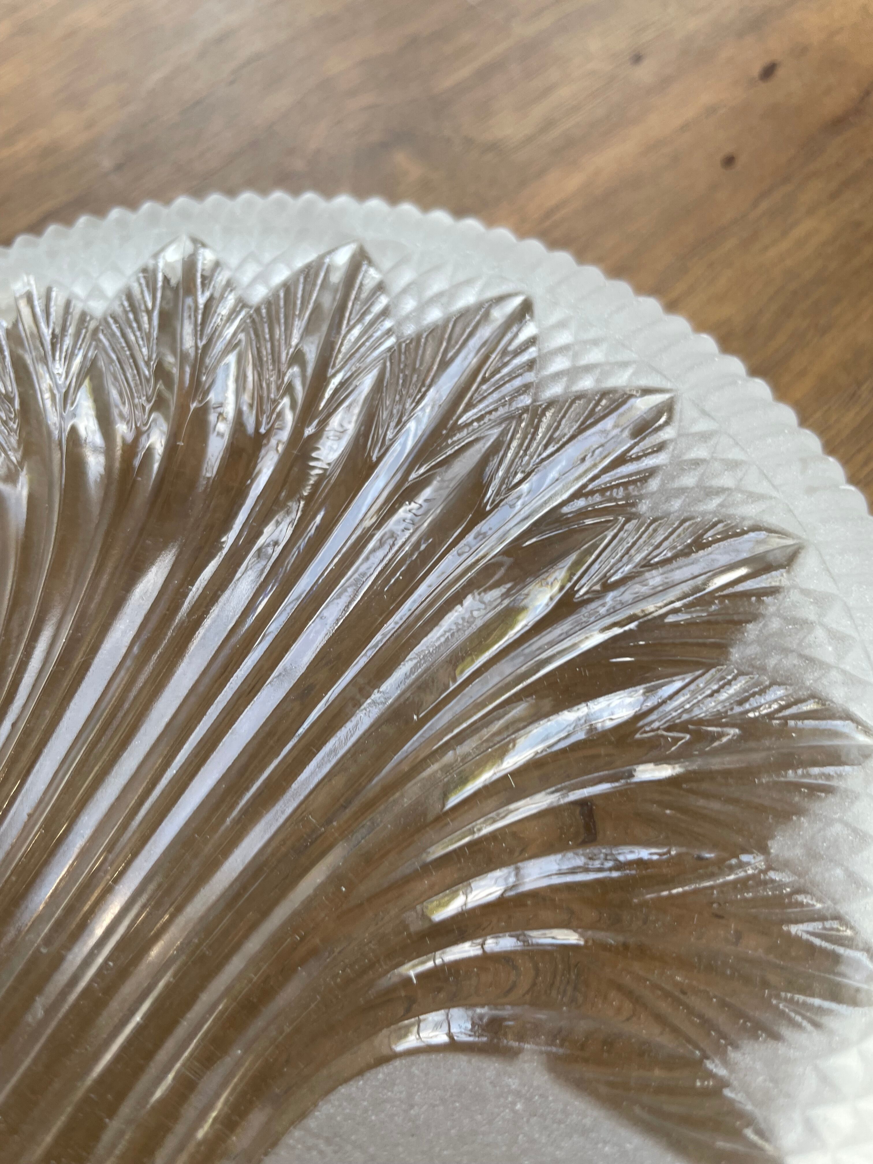 Six ridged glass ramekins