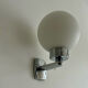 Vintage chrome and opaline wall lamp France 1970