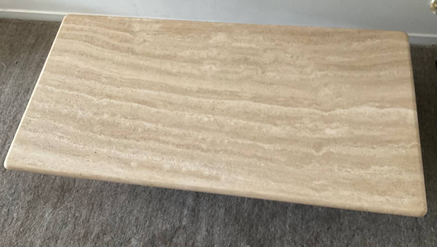 70s Travertine Coffee Table